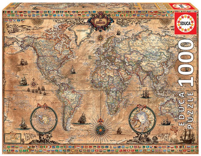 Educa Puzzle 9215159 - Antique World Map - 1000 Teile Puzzle Educa Puzzle 9215159 - Antique World Map - 1000 Teile Puzzle